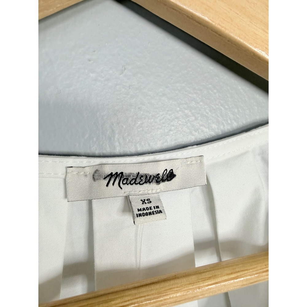 Madewell Poplin Lace-Up Top White XS NWT - Picture 5 of 8